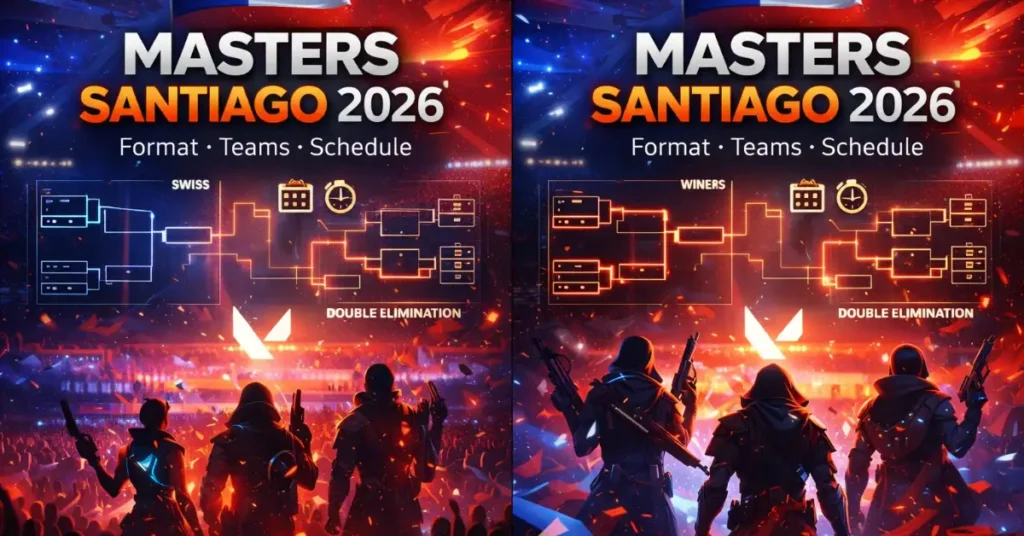 Masters Santiago 2026 Format Teams Schedule overview graphic for Valorant tournament