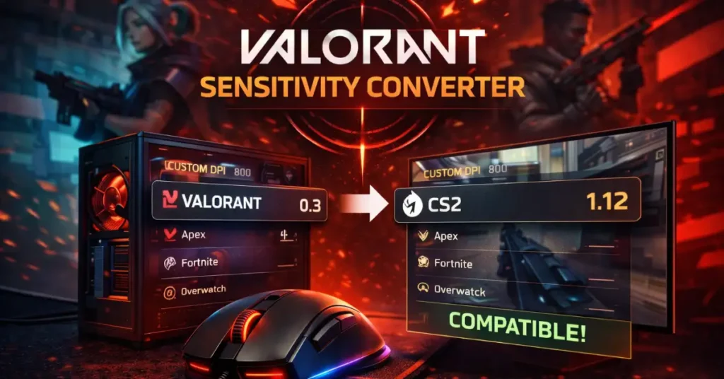 Valorant Sensitivity Converter Tool (CS2, Apex, Overwatch to Valorant) Valorant Sensitivity Converter tool converting CS2 and other FPS sensitivity to Valorant